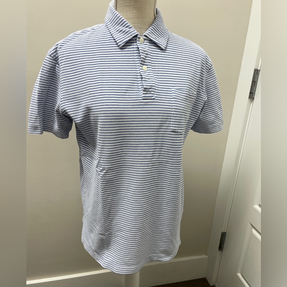 Vintage Lilly Pulitzer via Palm Beach, Medium Blue Striped Polo Shirt.